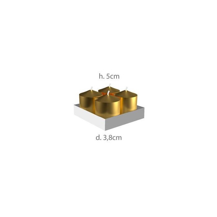 SET 4 PILLAR D3.8XH5CM ORO